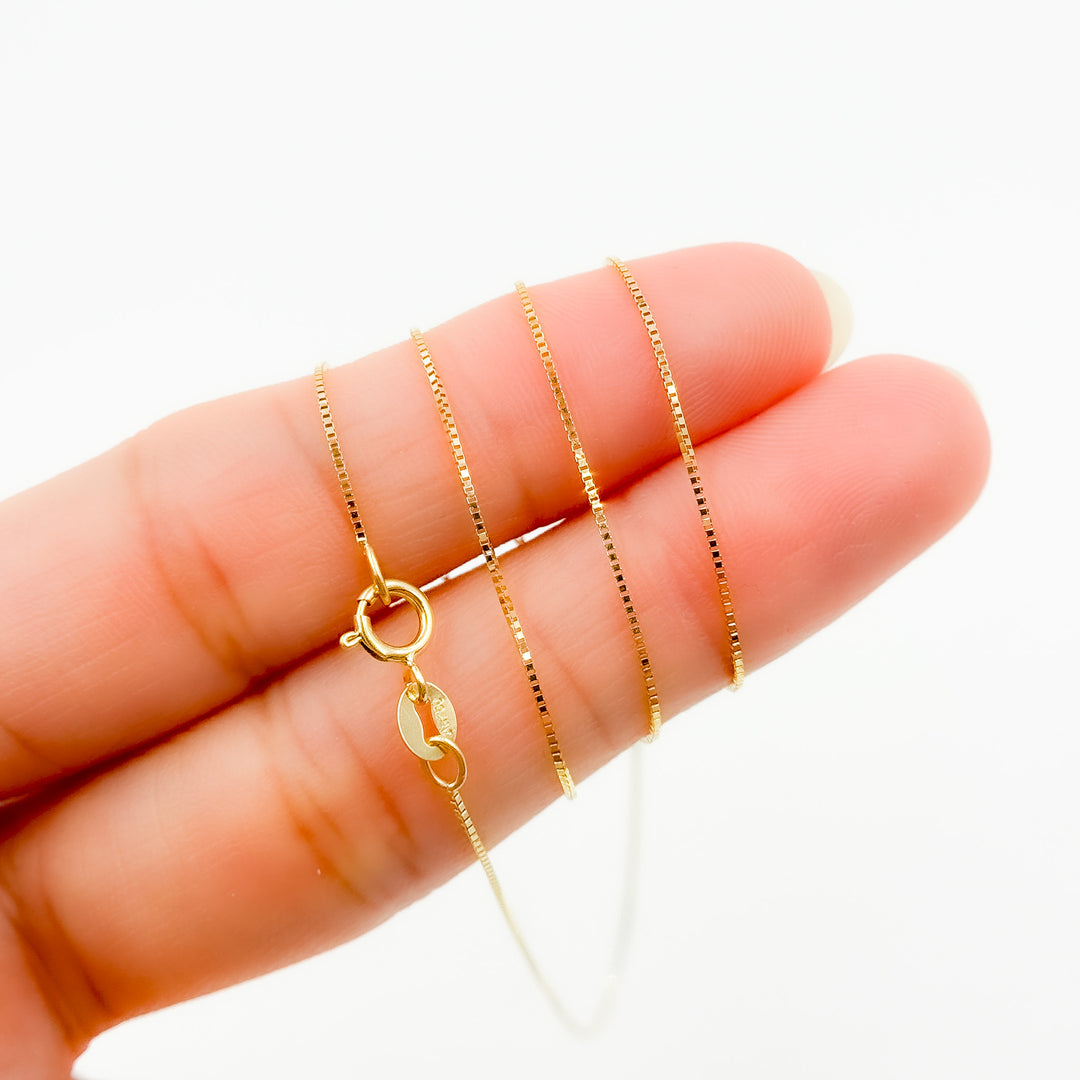 040VED18K. 18K Solid Gold Box Chain