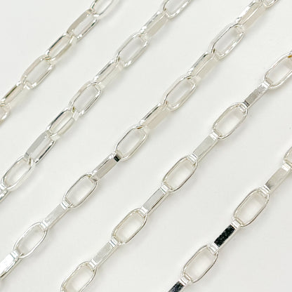 Sterling Silver Flat Oval Cable Chain