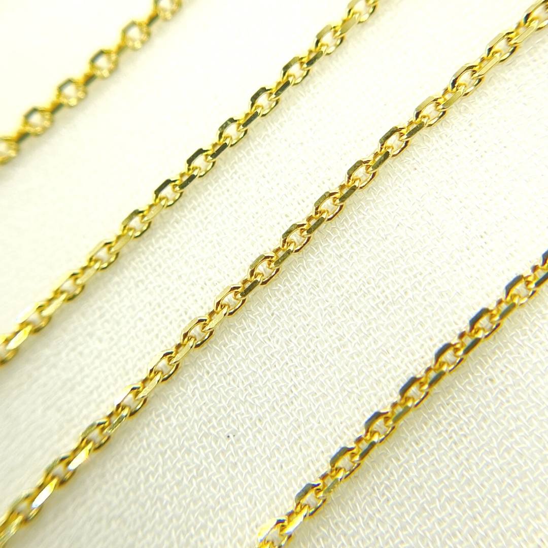 040R01T5FTbyFt. 14k Solid Gold Diamond Cut Cable Link Unfinished Chain