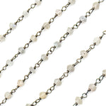 Load image into Gallery viewer, Labradorite Wire Wrap Chain made with Black Rhodium Sterling Silver