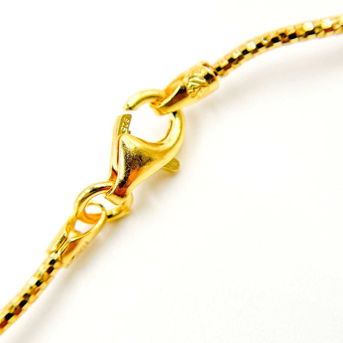 Sterling Silver Gold Plated Snake Omega Necklace