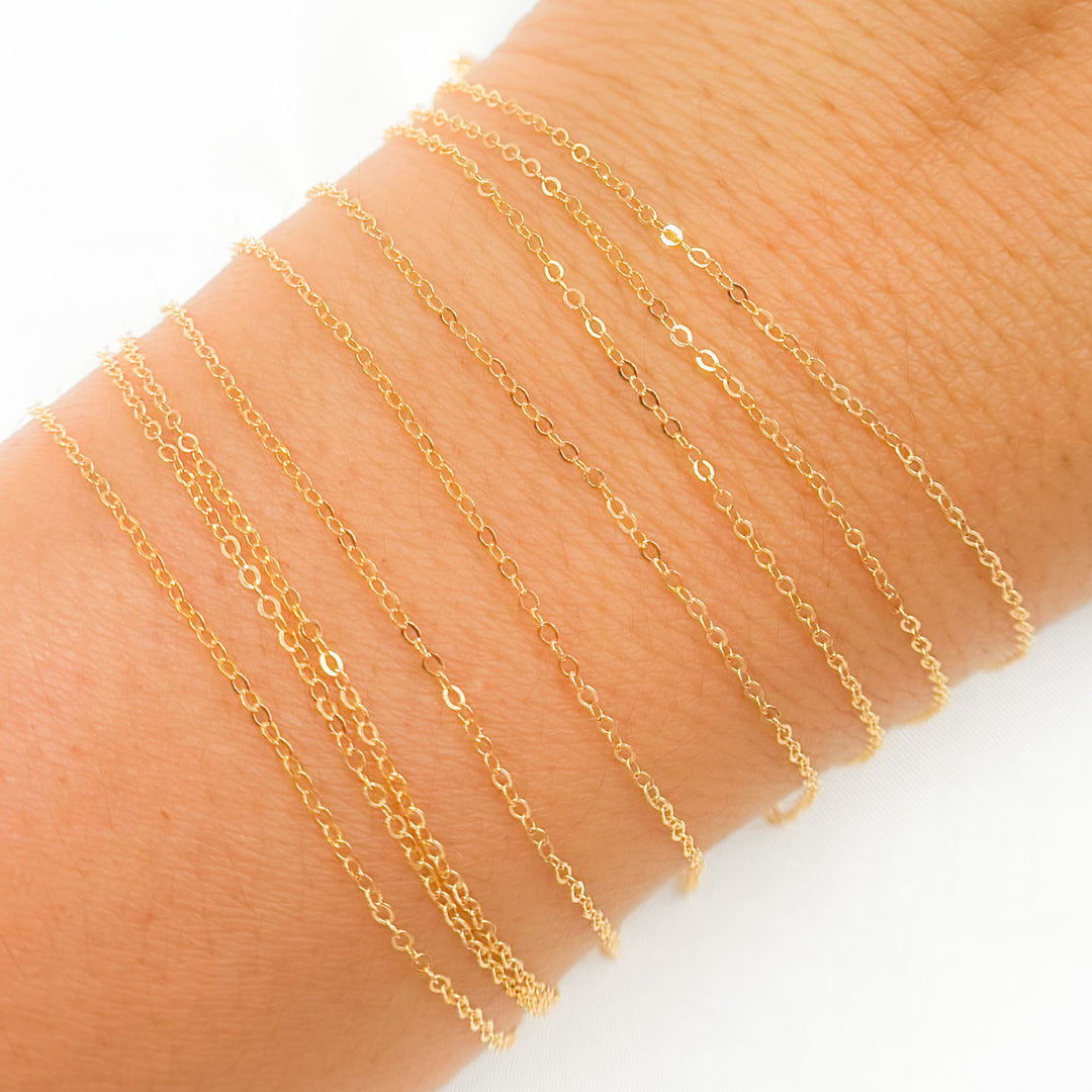 1025F. 14K Gold-Filled Flat Cable Chain