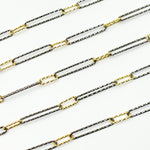 Load image into Gallery viewer, V4GB2. 925 Sterling Silver Two Tone Diamond Cut Paperclip Chain.
