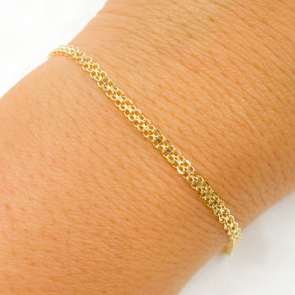 14K Solid Gold Bismark Link Bracelet