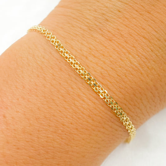 14K Solid Gold Bismark Link Bracelet