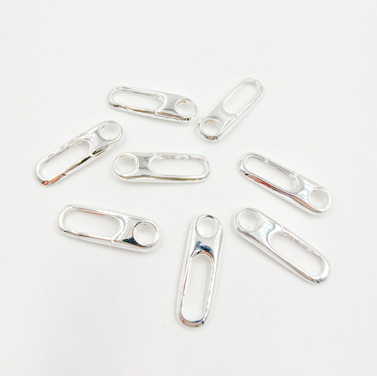 White Sterling Silver Oval Clasp