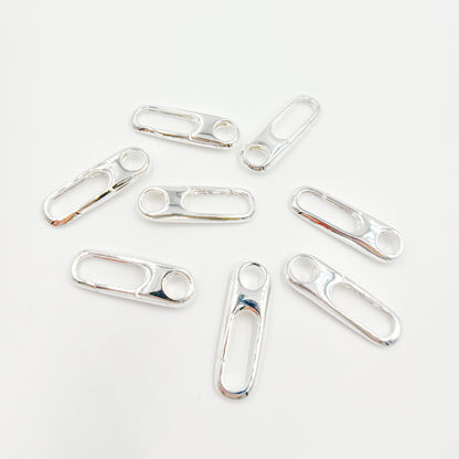 White Sterling Silver Oval Clasp