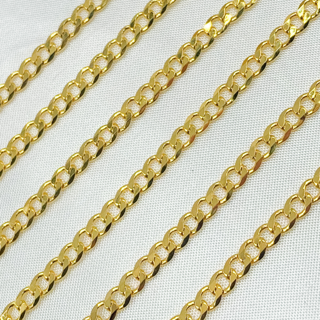 Y71GP. Gold Plated 925 Sterling Silver Curb Chain