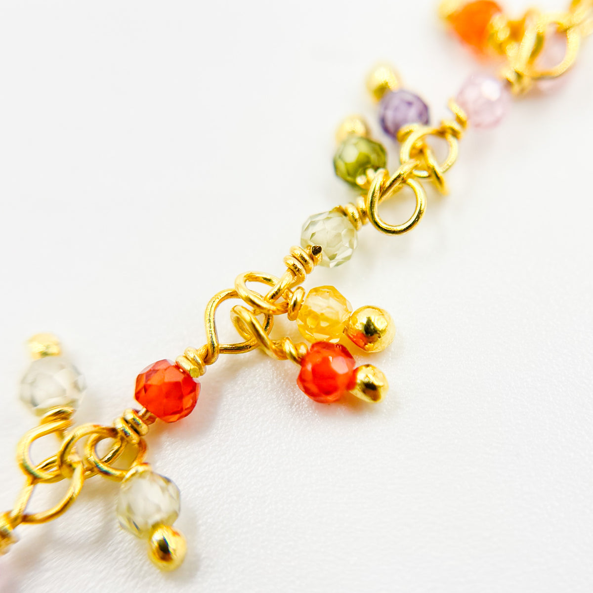 Multi CZ Wire Wrap Dangle Chain