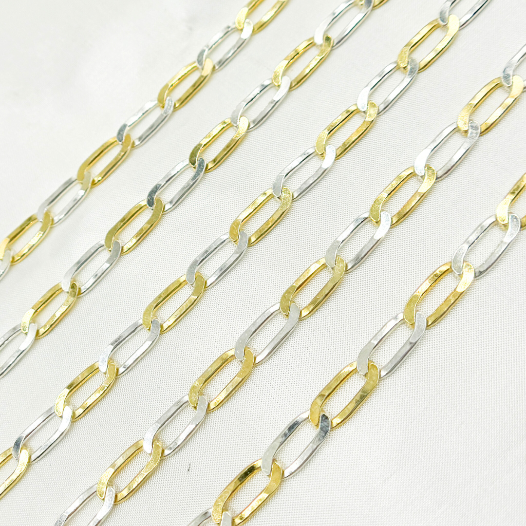 Gold Plated 925 Sterling Silver Flat Paperclip Chain