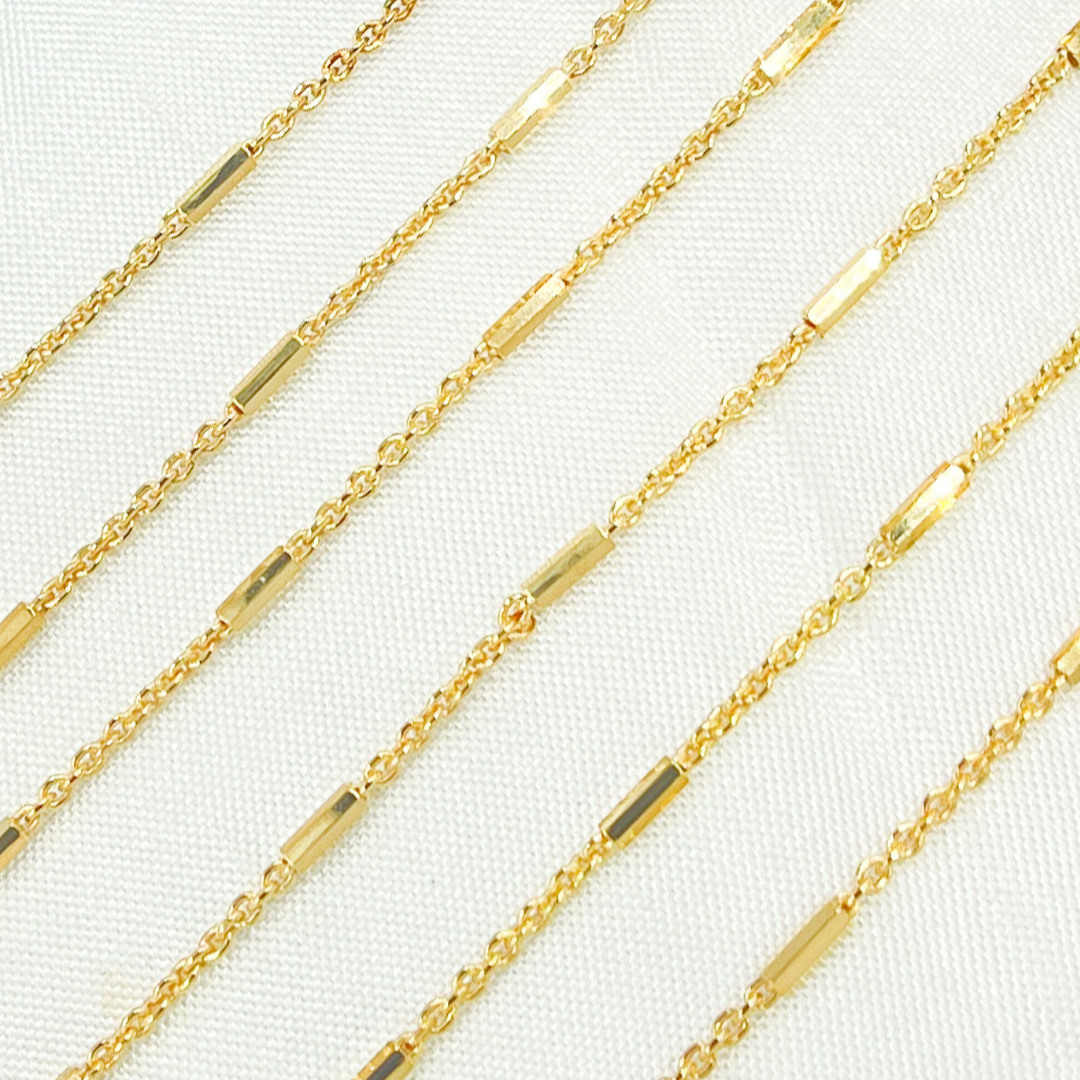 Z9GP. Gold Plated 925 Sterling Silver Satellite Tube Chain