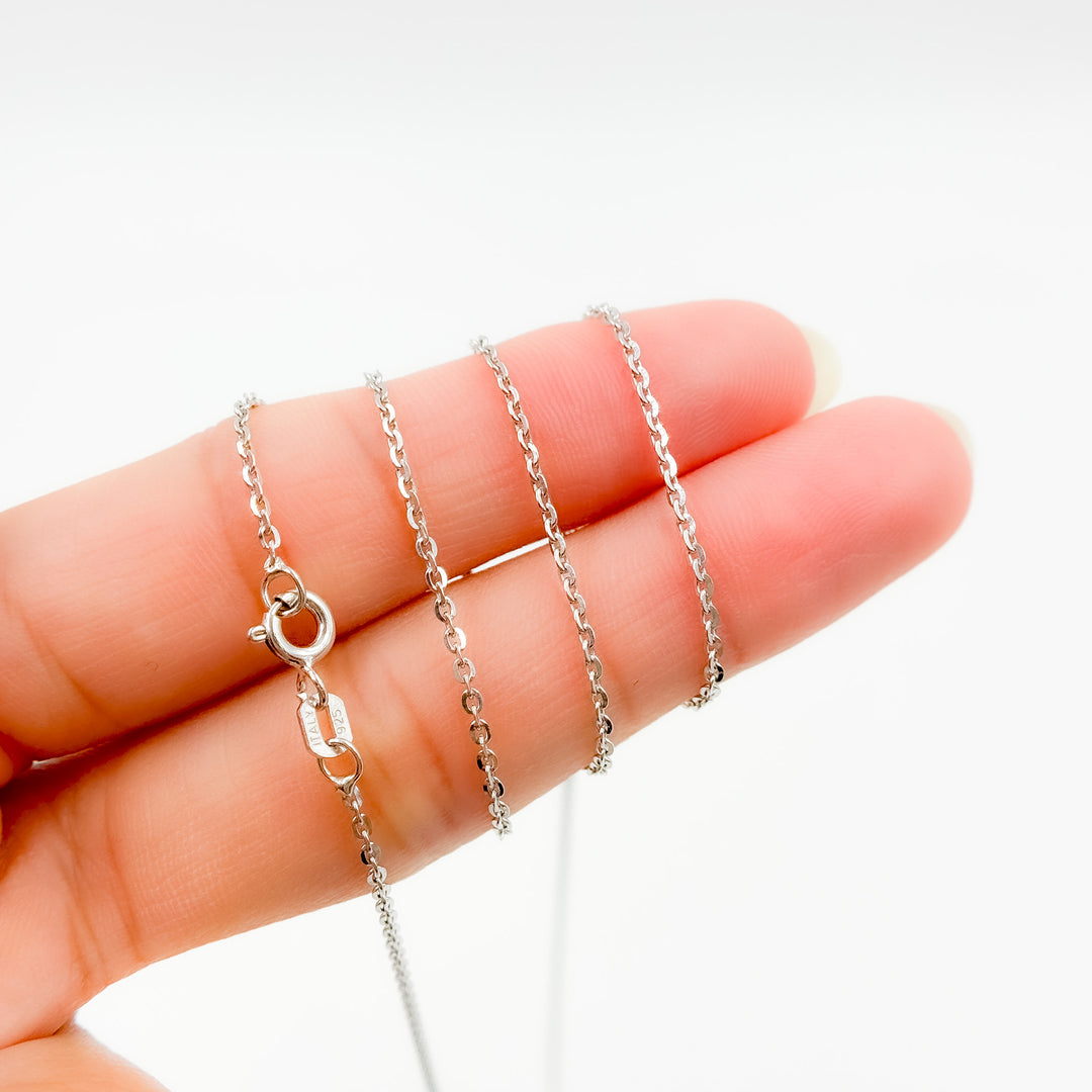 12Necklace. Sterling Silver Flat Round Link Necklace