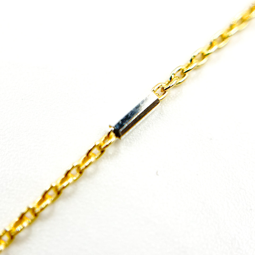 Sterling Silver Gold Plate Satellite Chain with Silver Tube Necklace