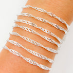Load image into Gallery viewer, Sterling Silver Singapore Link Chain
