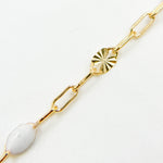Load image into Gallery viewer, V295WTGF. 14K Gold Filled White Color Enamel with Paperclip and Diamond Cut Marina Links