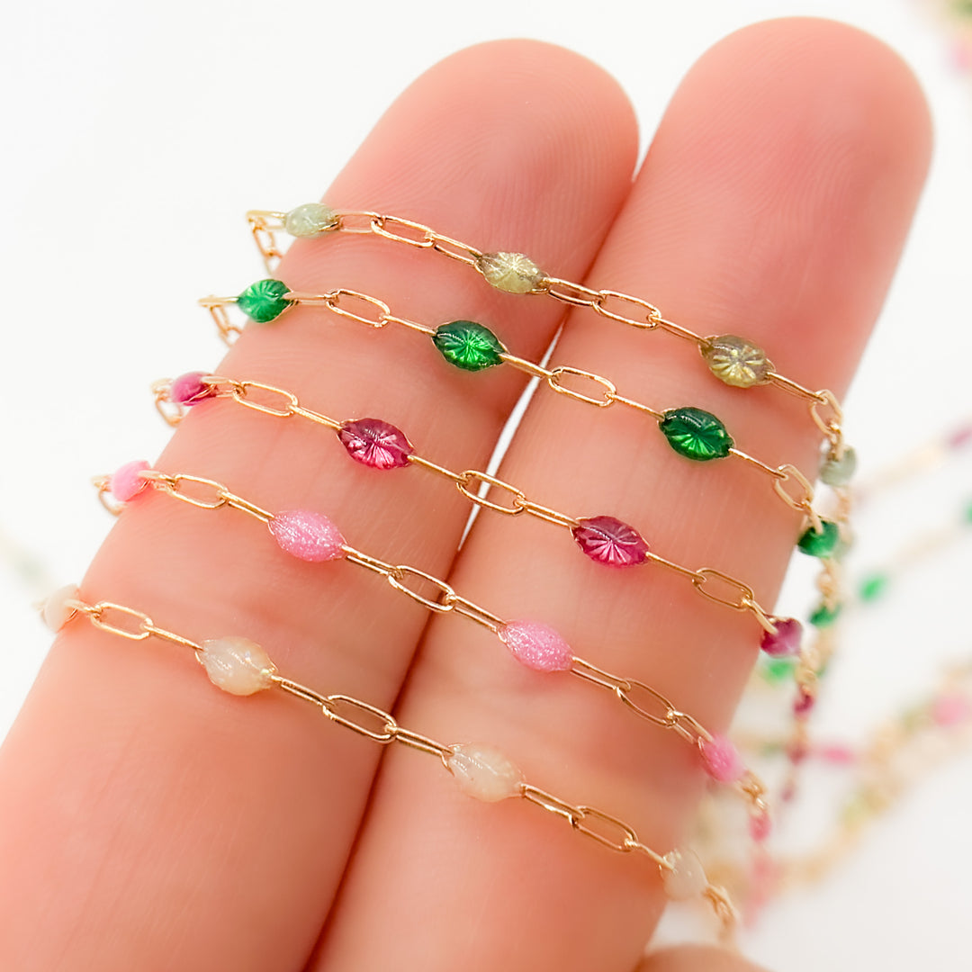 14k Gold Filled Enamel Satellite Chains