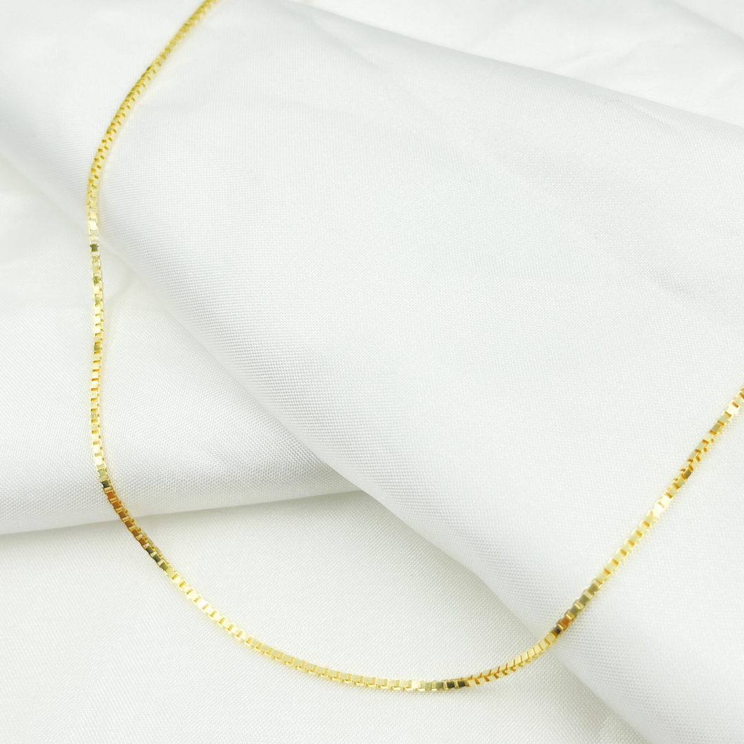 073VED. 14K Solid Gold Box Link Chain