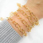 Load image into Gallery viewer, 1408FGF. Gold Filled Flat Heart Link Chain