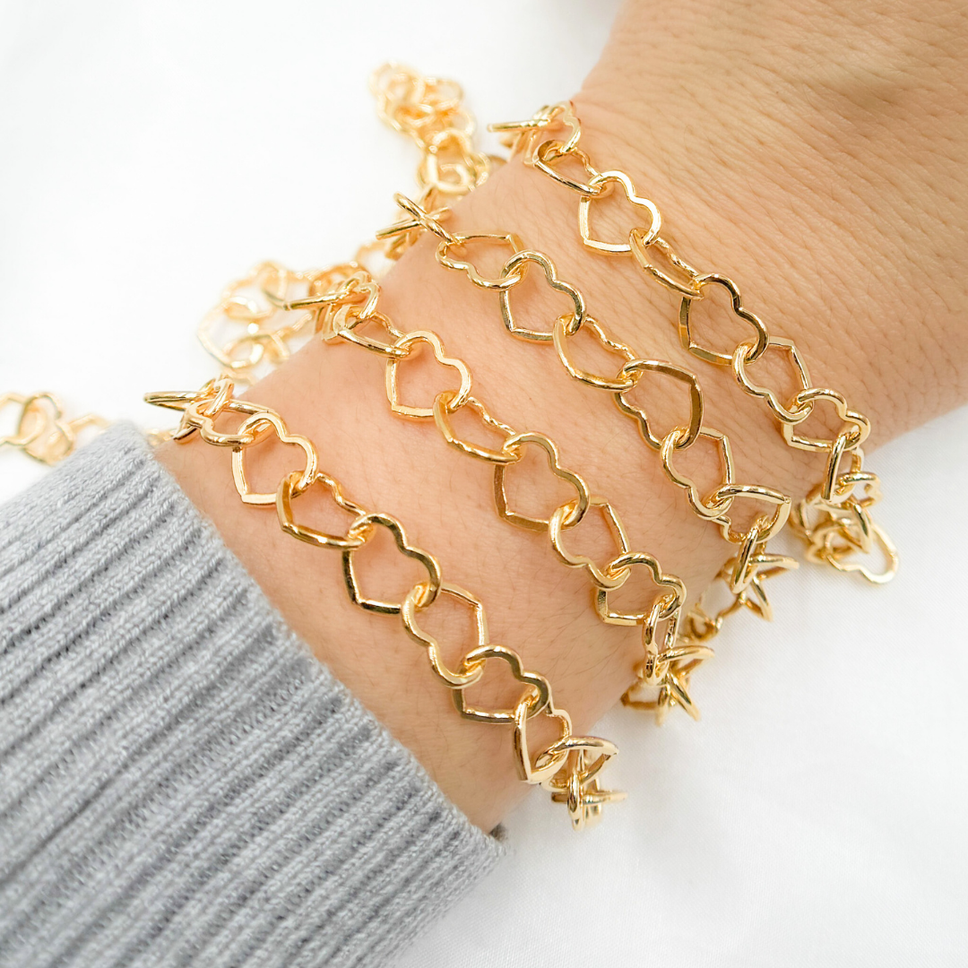 1408FGF. Gold Filled Flat Heart Link Chain