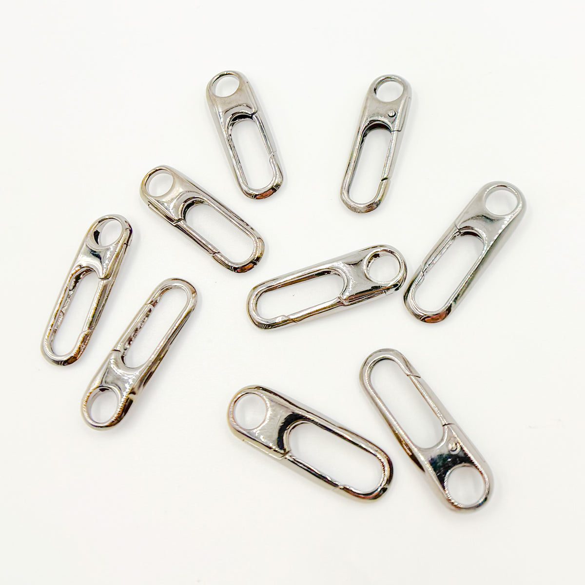Black Rhodium Shiny Sterling Silver Oval Clasp
