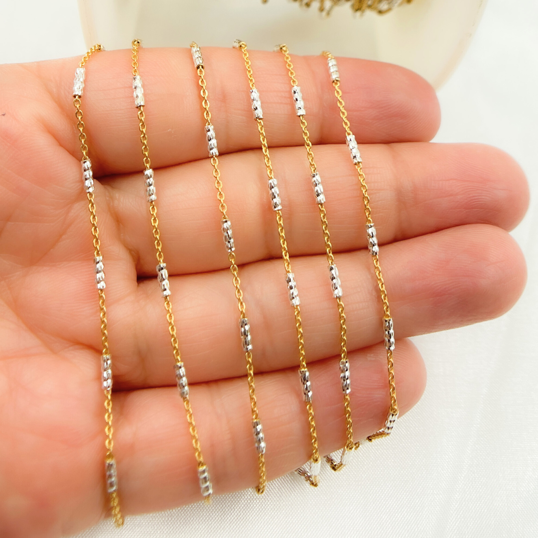 Gold Plated Sterling Silver Satellite Diamond Cut Tube Chain