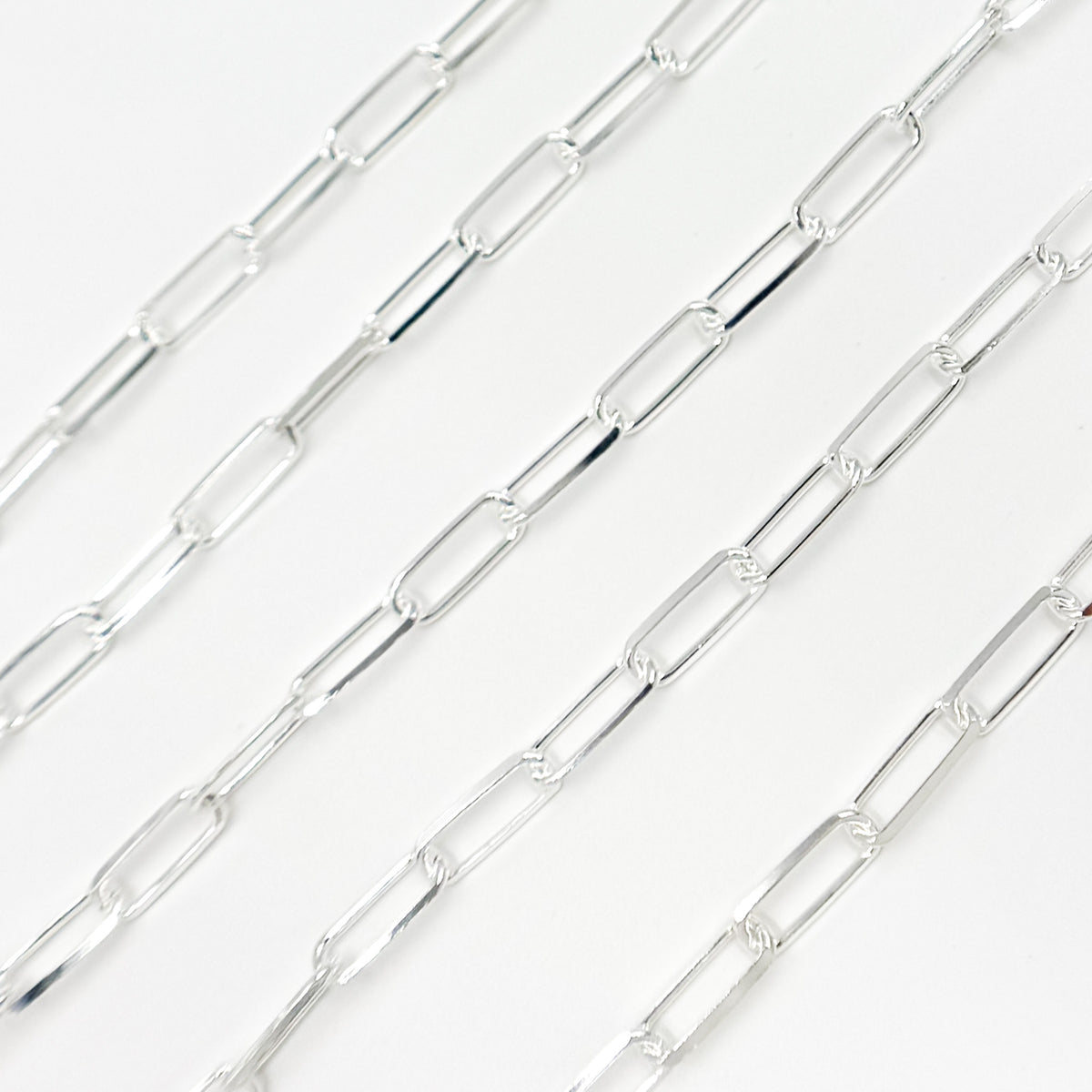 Sterling Silver Diamond Cut Paperclip Chain