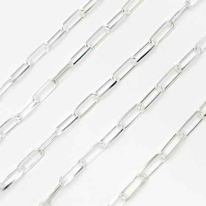 Sterling Silver Diamond Cut Paperclip Chain