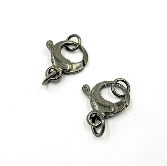 502BR. 17MM Black Rhodium Sterling Silver Trigger Clasp
