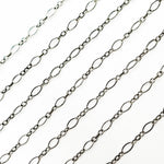 Load image into Gallery viewer, Oxidized Sterling Silver Hammered Long &amp; Short Link Chain