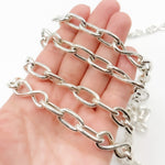 Load image into Gallery viewer, 566MTSS. Sterling Silver Hollow Smooth Oval &amp; Infinity Links Chain
