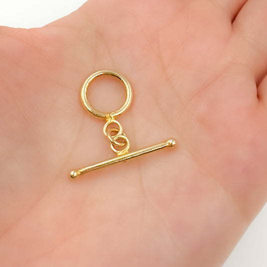 TG2GP. Gold Plated Sterling Silver Toggle Clasp