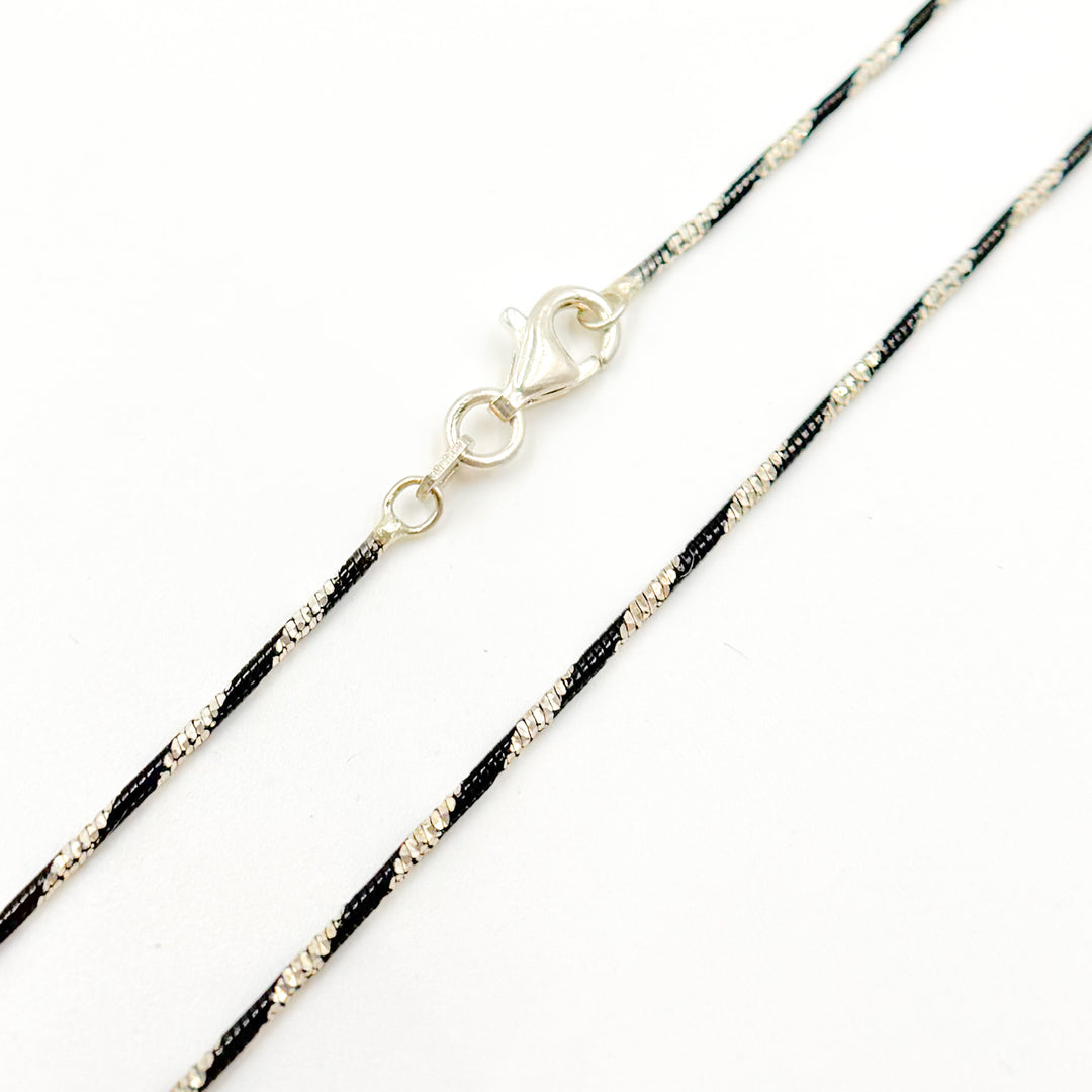 Black Rhodium Sterling Silver Snake Necklace
