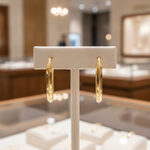 Load image into Gallery viewer, 15850021777.  14K Solid Gold Fancy Rectangle Hollow Hoop Earrings