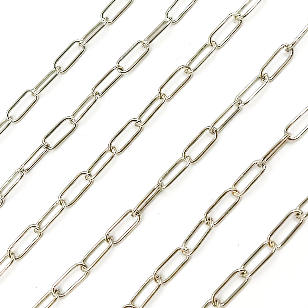 Y138OX. Oxidized Sterling Silver Round Paperclip Necklace