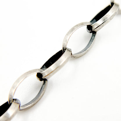  Oxidized Sterling Silver Marquise Shape Link Chain