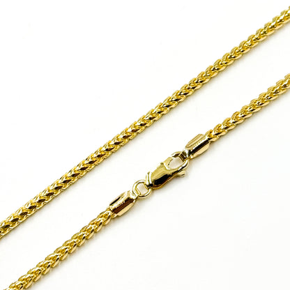 14k Solid Yellow Gold Wheat Chains
