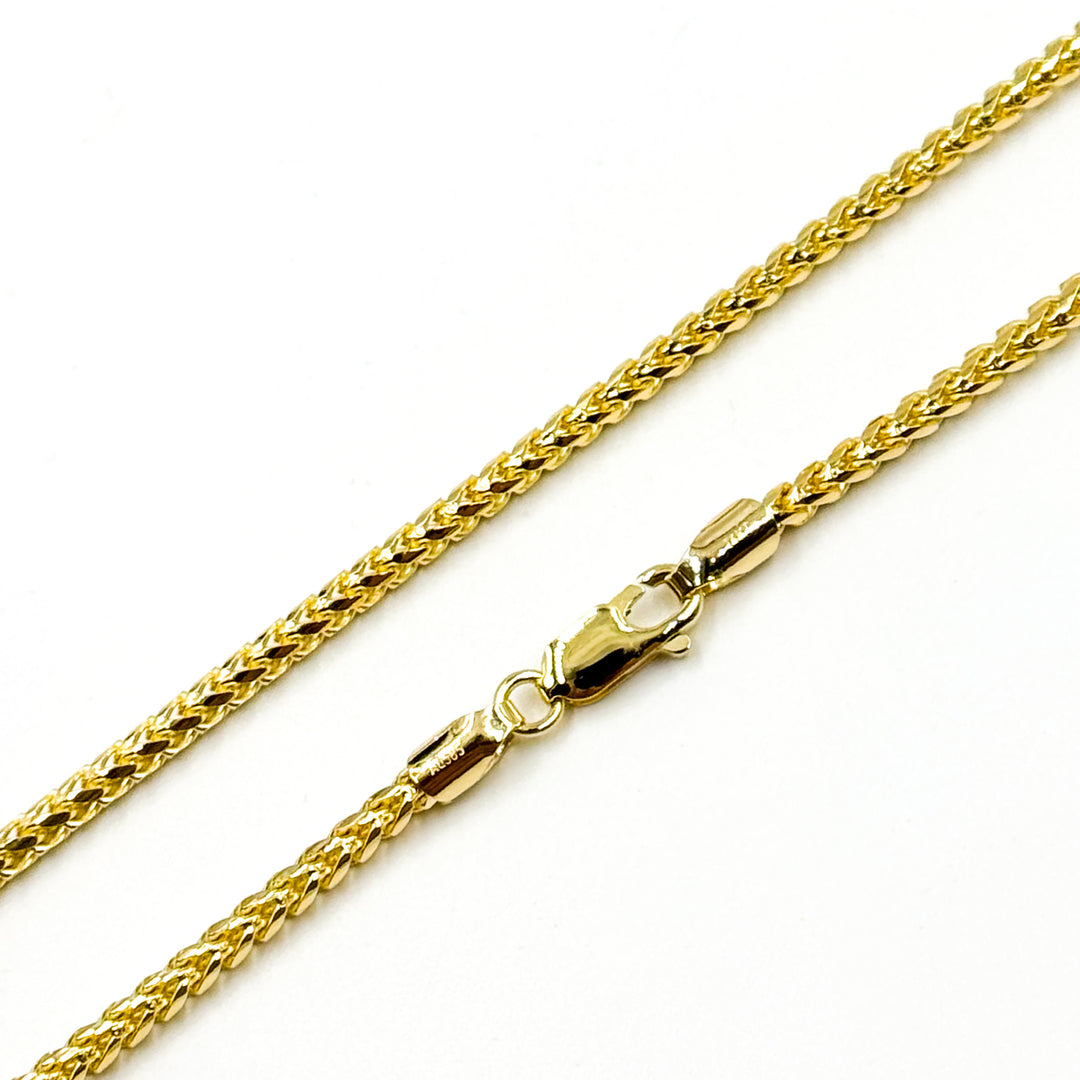 14k Solid Yellow Gold Wheat Chains