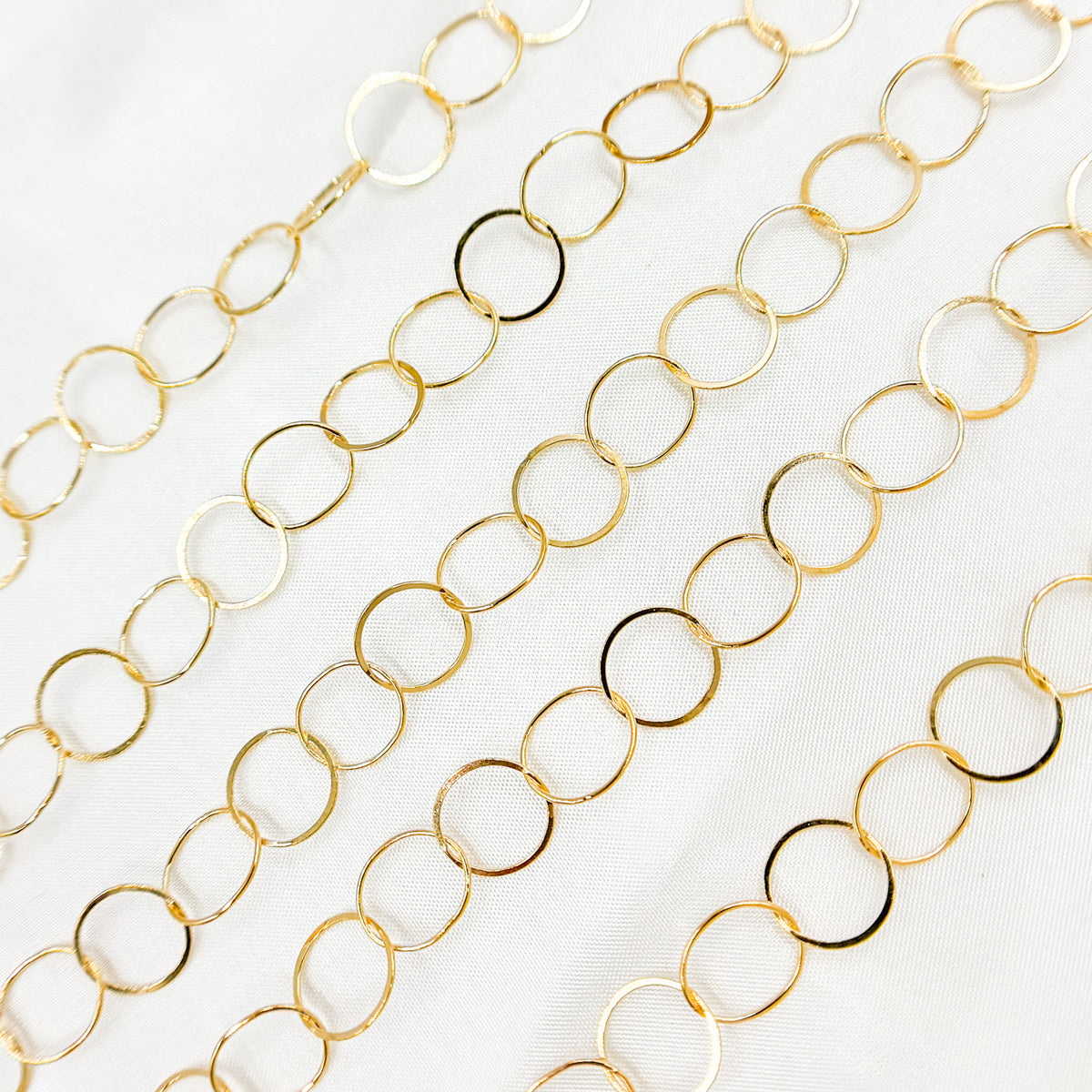 14K Gold Filled Flat Round Link Chain