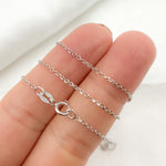 Load image into Gallery viewer, 030R01T5J080WG. 14K Solid White Gold Cable Chain
