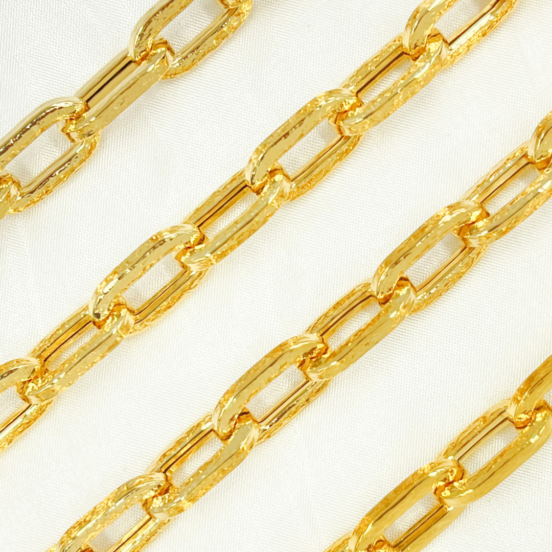 Gold Plated 925 Sterling Silver Thick Paperclip Chain. 568MTGP