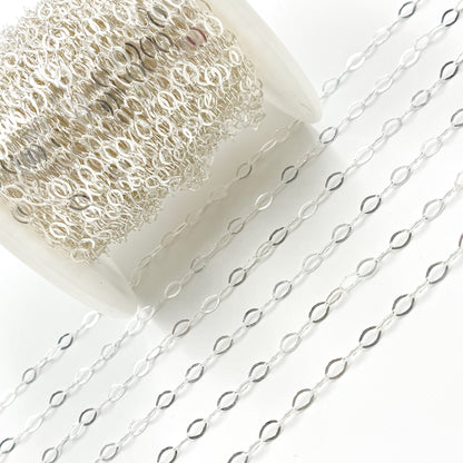 Sterling Silver Flat Cable Link Chain