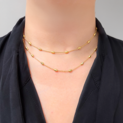 Gold Plated Sterling Silver Satellite Necklace