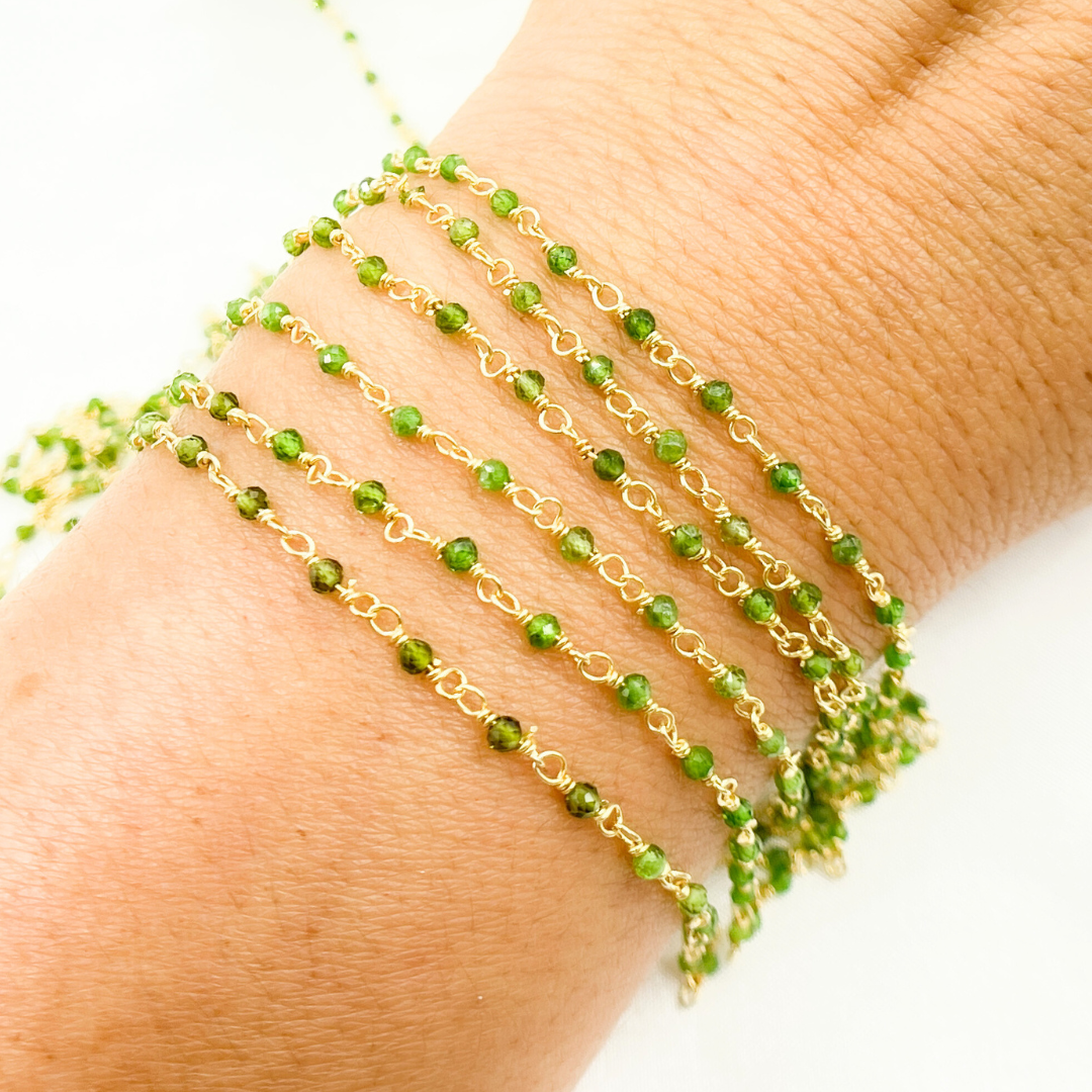 Chrome Diopside Wire Wrap Chain