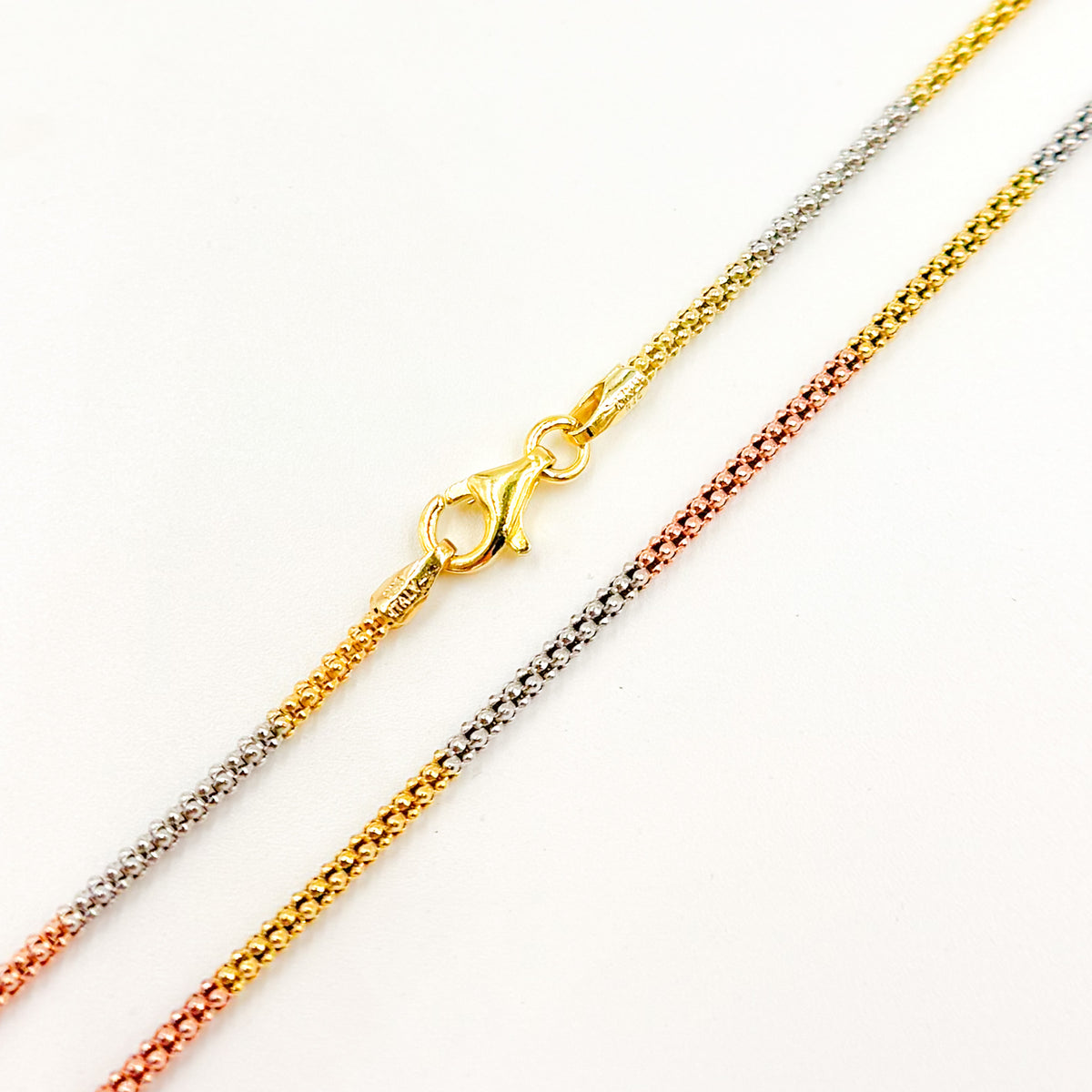 Tri-Tone Sterling Silver Layering Snake Necklace