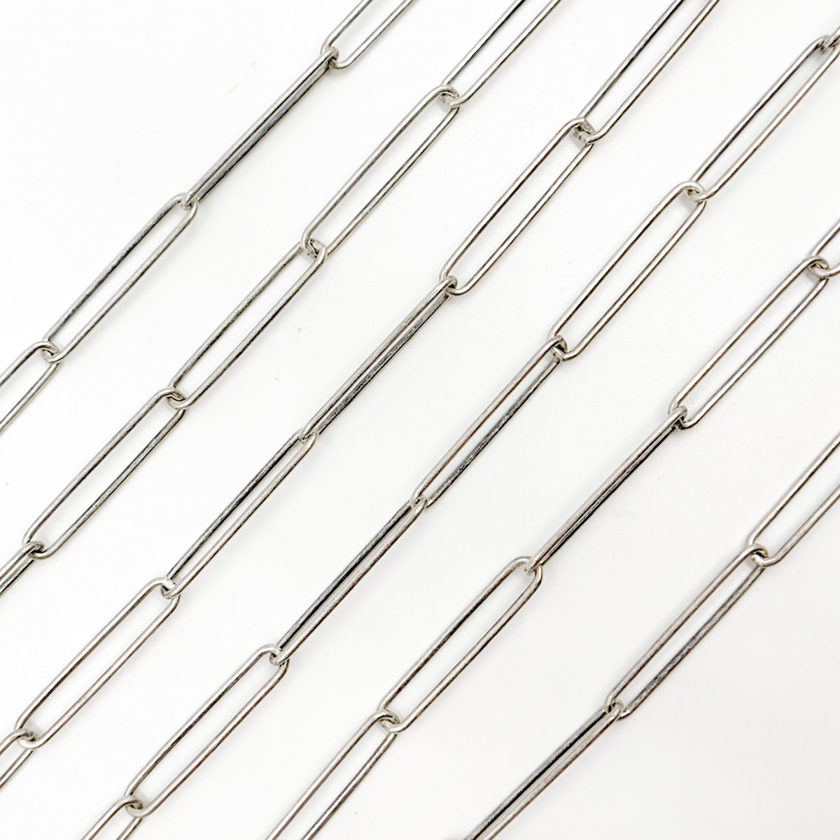Oxidized Sterling Silver Smooth Long Paperclip Chain