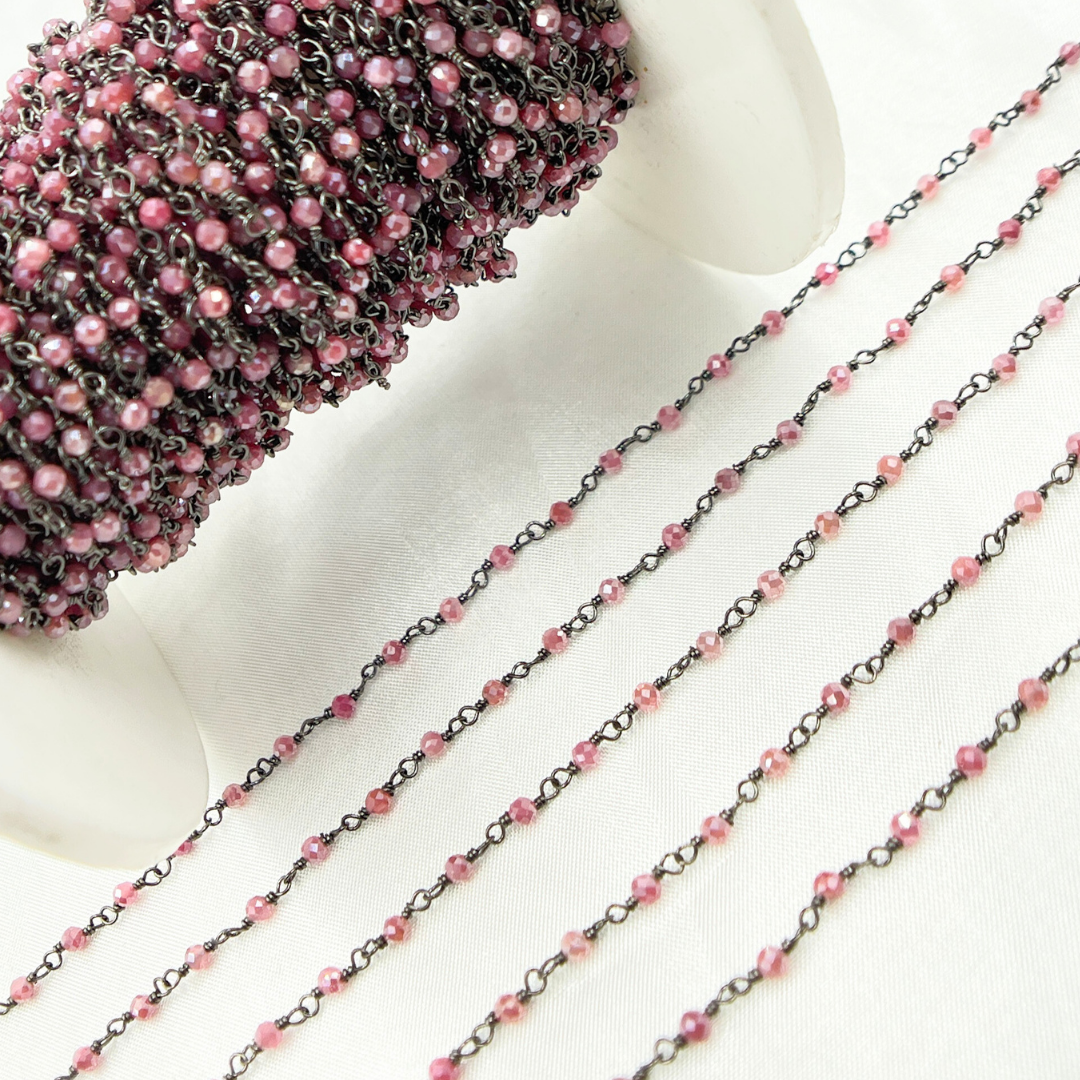 Coated Red Quartz Wire Chain. CQU24