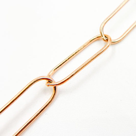 Rose Gold Plated Smooth Paperclip Chain