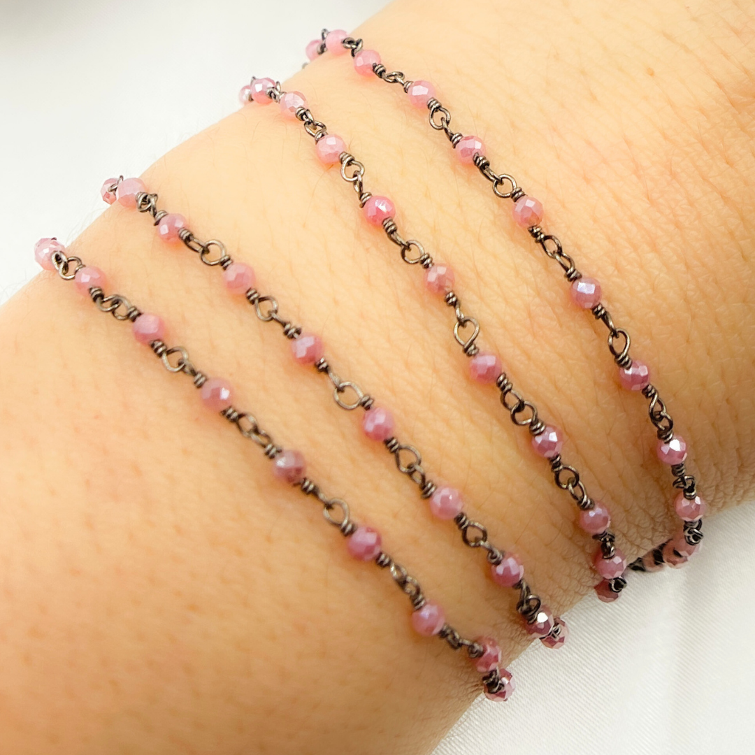 Coated Red Quartz Wire Chain