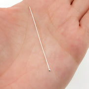 24 Gauge White Sterling Silver Ball 2 Inch Headpin