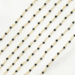 Load image into Gallery viewer, BSP60. Black Spinel Gold Plated Sterling Silver Wire Chain
